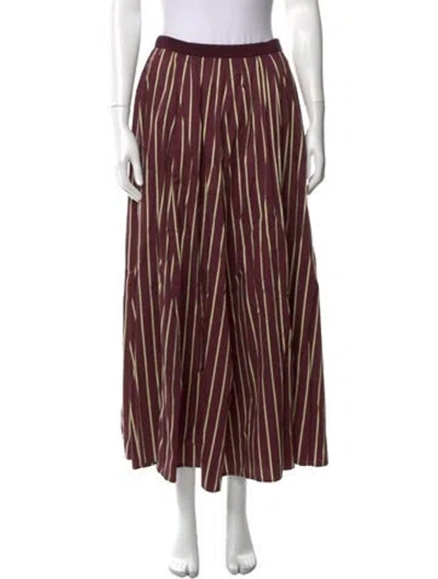 Pre-owned Forte Forte Striped Long Skirt In Burgundy
