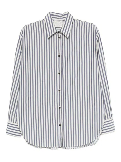 Forte Forte Striped Long-sleeve Shirt In Gray