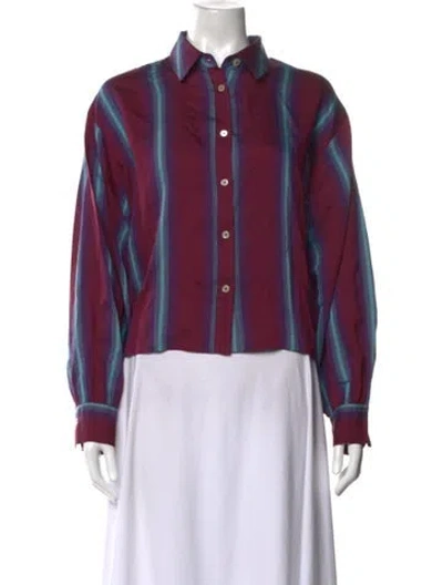 Pre-owned Forte Forte Striped Long Sleeve Top In Purple