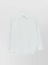 Forte Forte Striped Long Sleeve Top With Pointed Collar In Blue