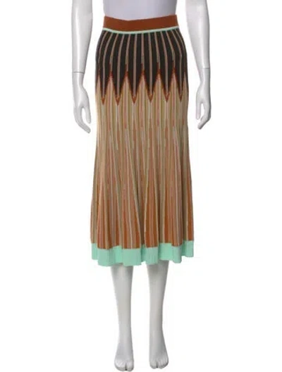 Pre-owned Forte Forte Striped Midi Length Skirt In Brown