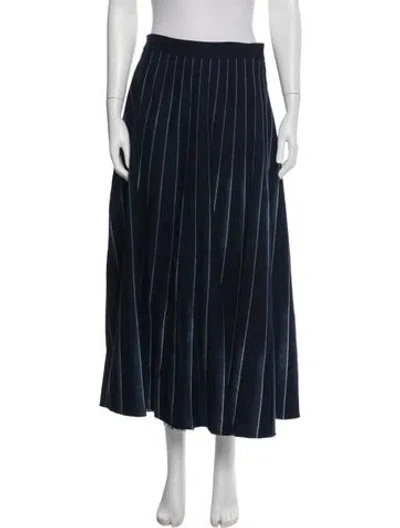 Pre-owned Forte Forte Striped Midi Length Skirt W/ Tags In Blue