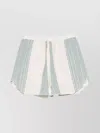 Forte Forte Chic Cotton Linen Stripe Bermuda With Embroidery