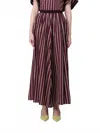Forte Forte Striped Skirt In Ruby In Red