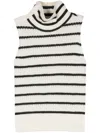 Forte Forte Striped Sleeveless Blouse In Neutrals