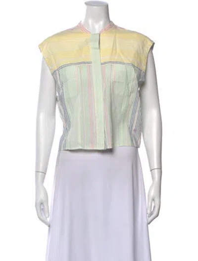 Pre-owned Forte Forte Striped Sleeveless Top In White