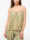 Forte Forte Striped Spaghetti-strap Tank Top In Green