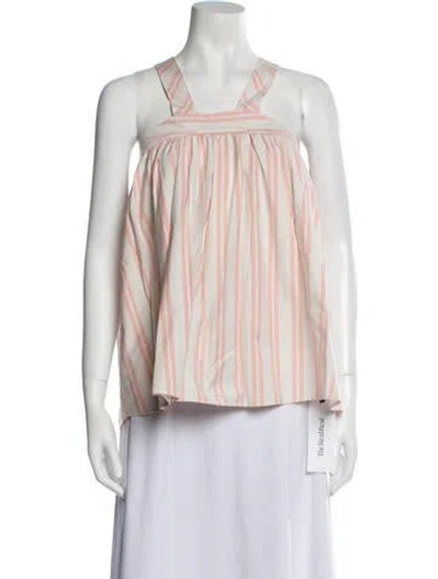 Pre-owned Forte Forte Striped Square Neckline Blouse In Pink