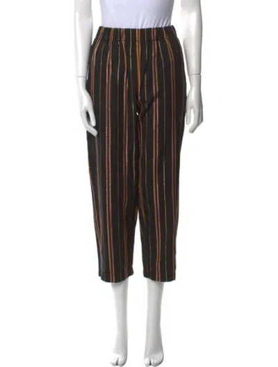 Pre-owned Forte Forte Striped Straight Leg Pants In Black