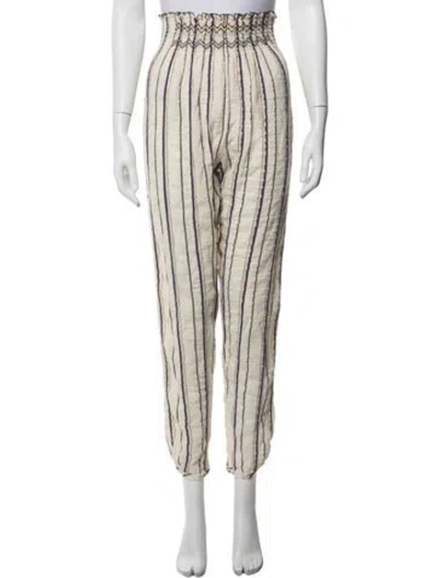 Pre-owned Forte Forte Striped Straight Leg Pants W/ Tags In Neutrals