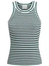 Forte Forte Striped Pattern Tank Top In Blue