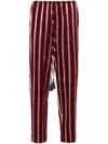 Forte Forte Striped Tapered Trousers In Red
