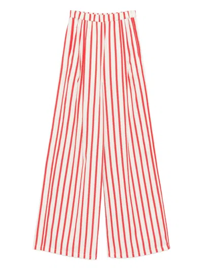 Forte Forte Striped Trousers In Pink