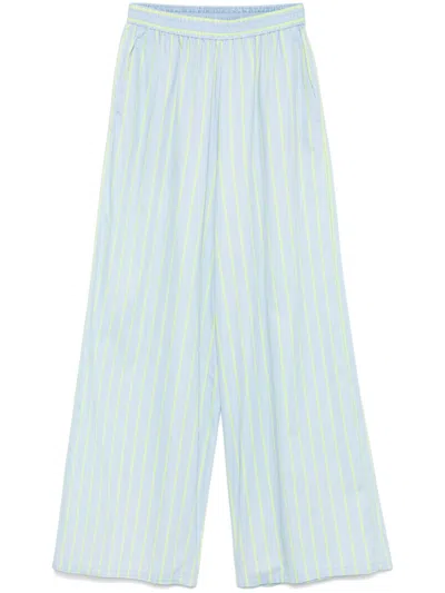 Forte Forte Striped Trousers In Blue