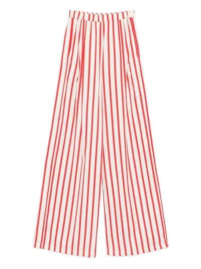 Forte Forte Striped Trousers In Red