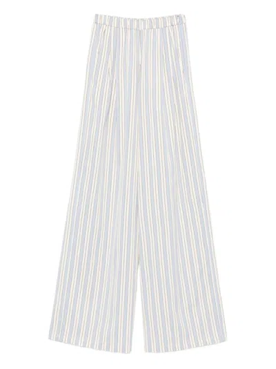 Forte Forte Striped Trousers In White
