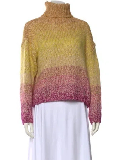 Pre-owned Forte Forte Striped Turtleneck Sweater In Yellow