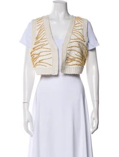Pre-owned Forte Forte Striped Vest In Neutral