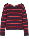 Forte Forte Striped Virgin-wool Jumper In Purple