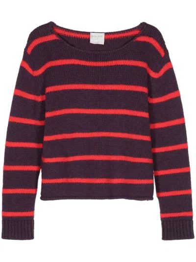 Forte Forte Striped Virgin-wool Jumper In Purple