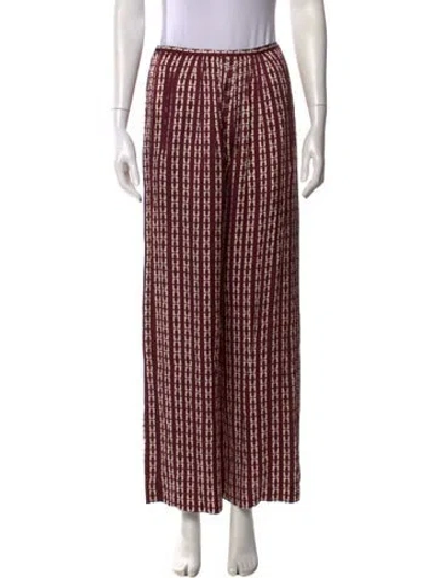 Pre-owned Forte Forte Striped Wide Leg Pants In Burgundy