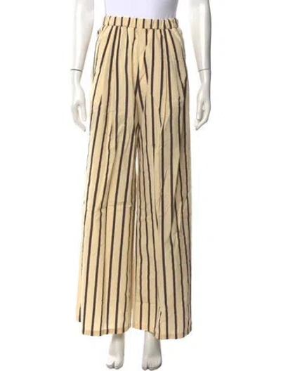 Pre-owned Forte Forte Striped Wide Leg Pants In Neutrals
