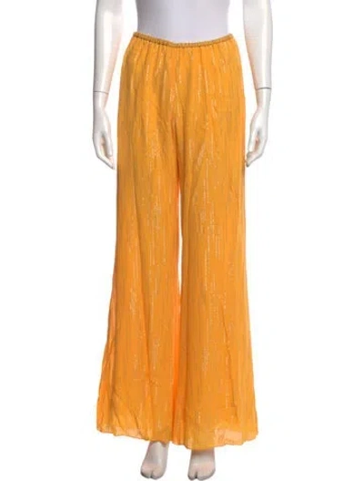 Pre-owned Forte Forte Striped Wide Leg Pants W/ Tags In Yellow
