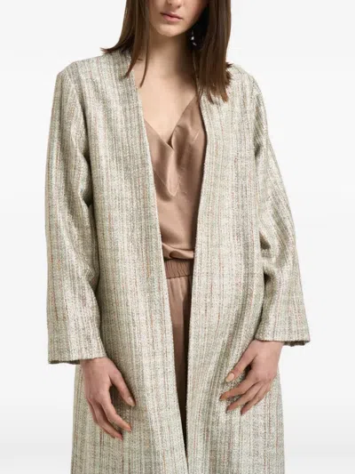 Forte Forte Lightweight Lurex Duster Coat In Gray