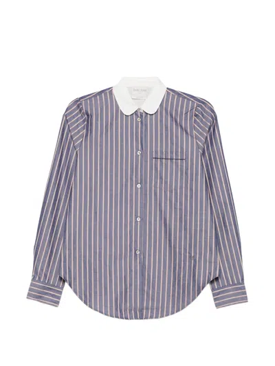 Forte Forte Stripe-print Club-collar Shirt In Blue