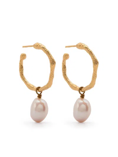 FORTE FORTE FORTE FORTE HOOP ERARRINGS WITH PEARL PENDENT