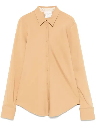 Forte Forte Strong Strong Stretch Cady Crepe Shirt In Brown