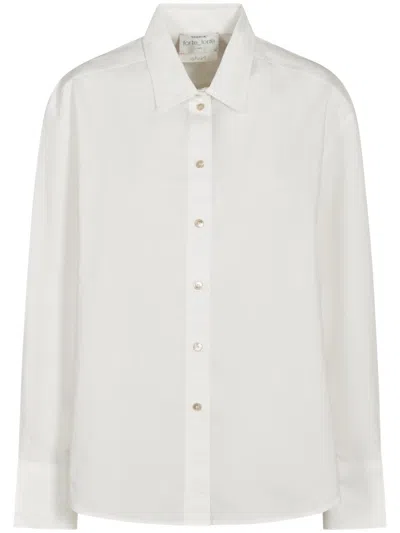 FORTE FORTE STRUCTURED WHITE SHIRT WITH BUTTON-DOWN FRONT