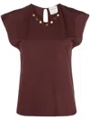 Forte Forte Oberteil Mit Nieten In Brown