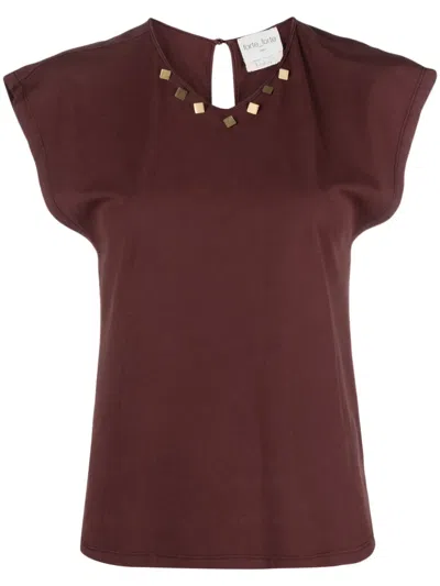 Forte Forte Oberteil Mit Nieten In Brown
