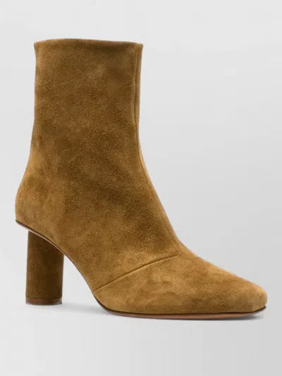 Forte Forte Suede Leather Ankle Boots Block Heel In Black