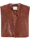 Shop Forte Forte Suede Lizard Print Waistcoat
