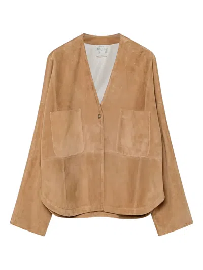 FORTE FORTE SUEDE PATCH-POCKETS JACKET