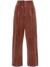 Forte Forte Suede Straight Trousers In Brown