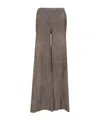 Forte Forte High-waisted Wide-leg Leather Trousers In Gray