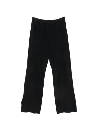 Forte Forte Suede Wide-leg Trousers In Black