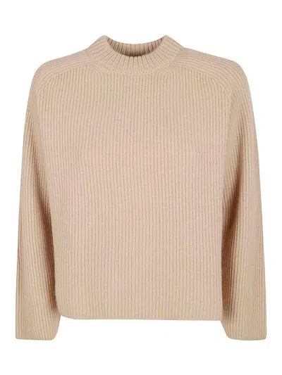 FORTE FORTE CASHMERE WOOL ENGLISH RIB ROUNDNECK SWEATER