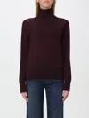 Forte Forte Turtleneck Rib Trim Plain Knit Pullover In Burgunderrot
