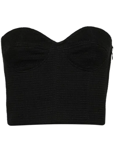 Forte Forte Sweetheart Cropped Top In Black