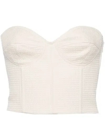 Forte Forte Sweetheart-neck Cotton Crop Top In Neutrals