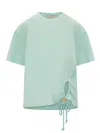 Forte Forte Pleated Detail Short-sleeved T-shirt In Aquatic