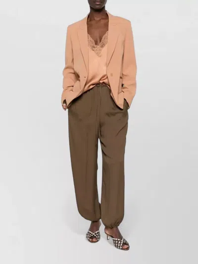 Forte Forte Tailored Blazer Jacket Trousers Set Lace Top In Brown