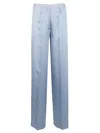 Forte Forte Tailored Blue Trousers With Subtle Pleats And Smooth Finish In Blue