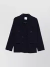Forte Forte Tailored Double-breasted Jacket Featuring Flap Pockets In Black
