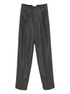 Forte Forte Tailored Herringbone Grey Pants In Virgin Wool In Gray