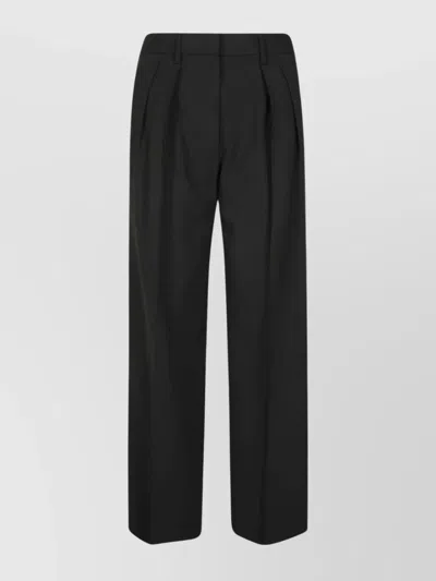 Forte Forte High-waisted Tailored Trousers In Wool And Viscose Blend In Animal Print